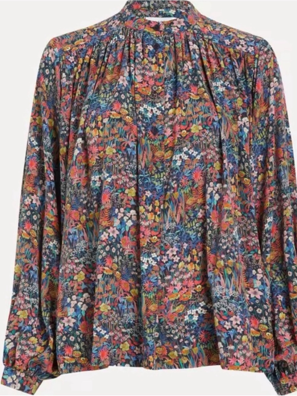 Liberty of London Faria Flowers Multicolor Floral Button Blouse S New Peasant